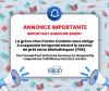 MESSAGE IMPORTANT DE RÉSEAU BIBLIO